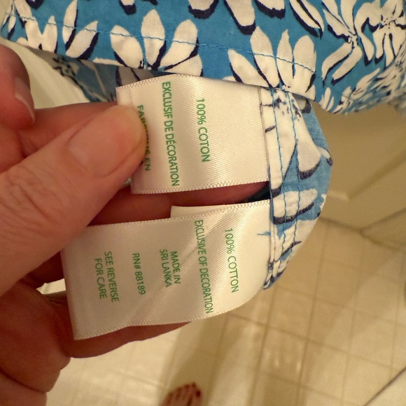 Lilly Pulitzer Camryn lunar blue palm beach petals tunic size XL worn once - Picture 5 of 7